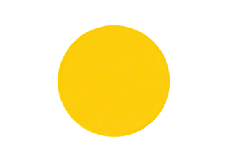 Yellow disc with thin orange outline, centered on black