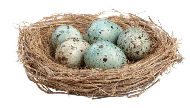 Eggs nestled in a bird's nest - Powered by Adobe
