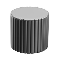 3D Rendered Ribbed Cylinder Shape, Geometric Form, Abstract Element
