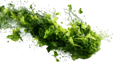 Abstract, swirling, green and white landscape