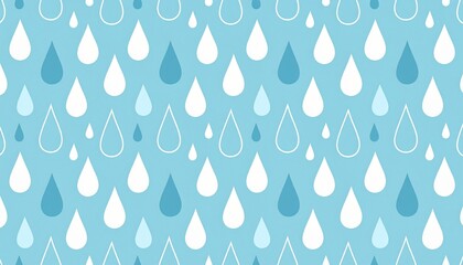 Modern vector background with an array of simple, elegant teardrop shapes in varying shades of blue and white, creating a refreshing and calm design for seasonal or nature-themed visual content