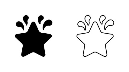 Paw prints outline and solid with transparent background