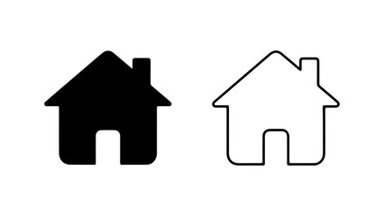 Obraz premium Home icons with outline and solid fill with transparent background