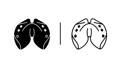 Fortune cookies with black and white outlines with transparent background