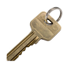 PNG of a house key resting on a counter, symbolizing home ownership. Ideal for real estate, property investment, and homeownership-themed designs