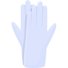 Pair of light blue medical examination gloves shown stacked with a transparent background perfect for healthcare and hygiene concepts