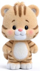 Adorable Orange and White Cartoon Tiger Cub