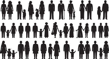 family icons, people vector, parents symbol, children icon, social life, multiple generations, family concept, human community, relationship vector, lifestyle design