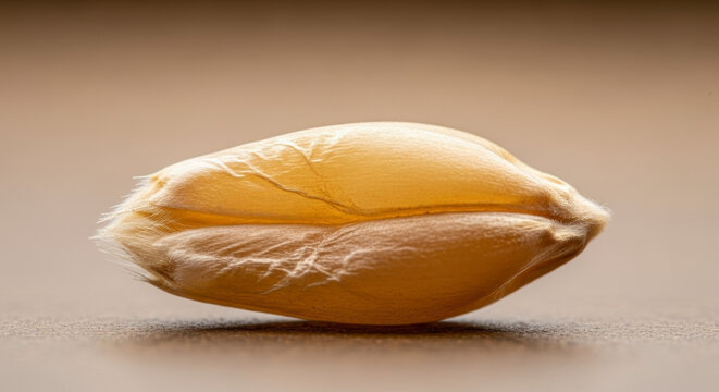 Extreme Close Up Macro Shot of a Single Wheat Grain Seed with Hairs