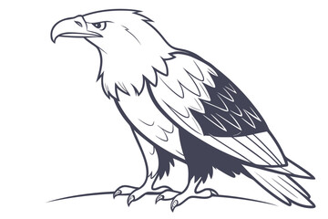 Graphic Design: Adler und USA-Flagge als Vektor-Umrisszeichnung