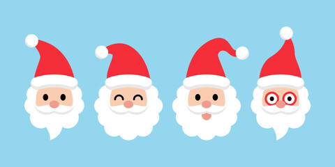 Jolly Santa Claus Bundle with Red Hat and Beard for Christmas Greeting and Winter Celebration