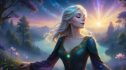 Fantasy-Portrait - H&uuml;bsche  blonde Frau