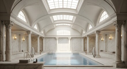 luxurious indoor swimming pool classical architecture grand interior