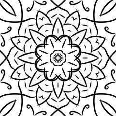 abstract floral background. mandala for coloring. clothes pattern