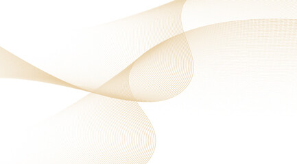 Elegant abstract design features soft golden-brown flowing lines creating a subtle, wave-like pattern against a clean white background that suggests movement and sophistication