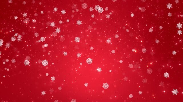 Vibrant red holiday background featuring sparkling glitter bokeh lights creating magical festive for Christmas, New Year, celebratory designs cheer joy merry Christmas, snowflakes background 2026