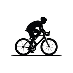 Naklejka premium Road Cycling Racer Dynamic Silhouette Vector Illustration