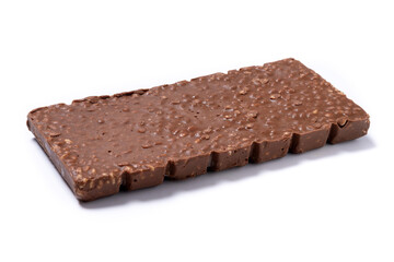 Delicious Christmas chocolate nougat isolated on white background