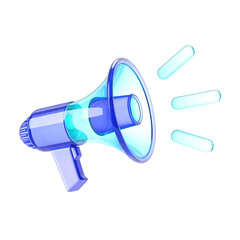 Announce loudly with this vibrant, modern blue megaphone radiating sound waves