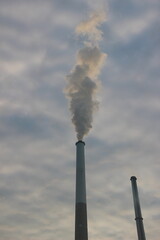 『エントツの煙  大気汚染  』SDGs地球環境   コンビナート工場汚染 