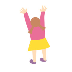 happy girl with hands up