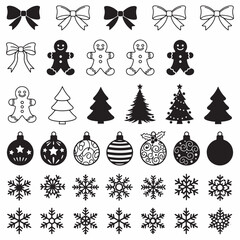 Christmas Mega Icon SVG Bundle: Ornaments, Snowflakes & More