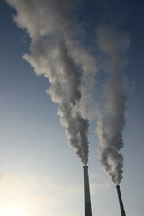 『エントツの煙  大気汚染  』SDGs地球環境   コンビナート工場汚染 