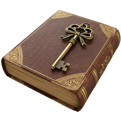 Antique Book with Ornate Key