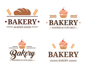 Bakery Fresh Baked Goods Vector Logo Set