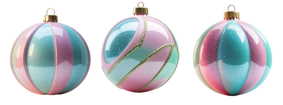 Beautiful Christmas tree ball isolated on transparent background