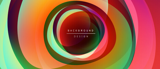 Abstract concentric circles, vibrant colors, modern design. Text reads background design within central shape. Minimalist aesthetic.