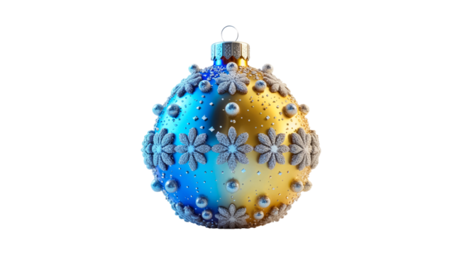 Beautiful Christmas tree ball isolated on transparent background