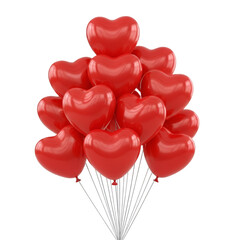 A Bunch of Red Heart-Shaped Balloons