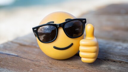 Obraz premium Thumbs up! A sunny disposition, enjoying the day. Positivity in simple form, with a fun vibe.