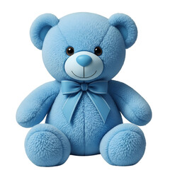 Adorable Blue Teddy Bear with Bow