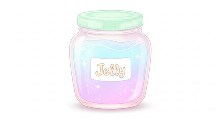 Cute jelly jar illustration vector graphic with pastel colors and smooth gradients for creative projects