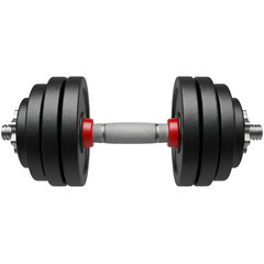 Adjustable Dumbbell with Black Plates and Red Collars