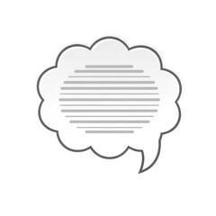 White Speech Bubble with Lines on Black Background
