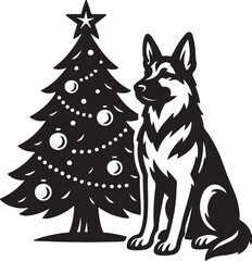 german_shepherd_christmas_tree_vector.eps