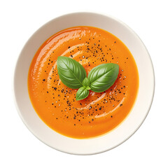 Creamy Tomato Soup with Fresh Basil and Pepper