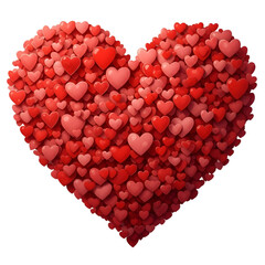 A Heart of Many Red and Pink Hearts