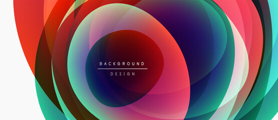 Abstract colorful circles overlap, creating dynamic visual effect. Modern design features vibrant hues, smooth gradients.