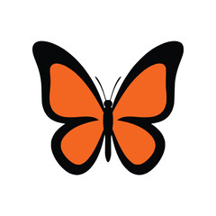 Butterfly Insect Wings Colored Silhouette Vector Illustration