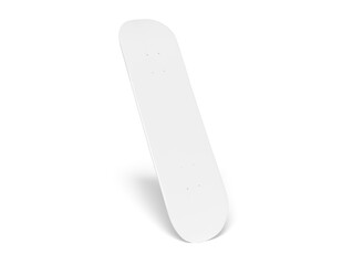White blank skateboard isolated on transparent background. 3D rendering