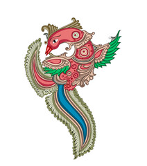 A beautiful kalamkari peacock design art work.......