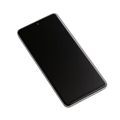Smartphone with black screen and sleek design isolated on transparent background