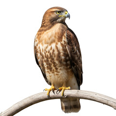 Majestic Red-Tailed Hawk on Branch – Sharp Eyes of a Predator.