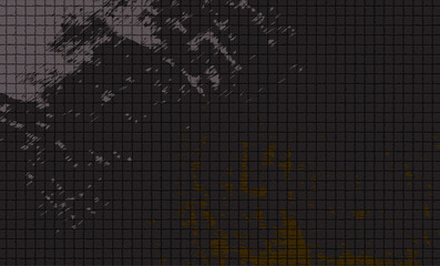 Distressed Dark Mosaic, Gritty Grain Texture Background with a grunge-inspired abstract background featuring a dark mosaic grain texture background with subtle gray and gold distressed element