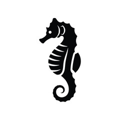 Marine Seahorse Aquatic Animal Solid Glyph Vector Icon