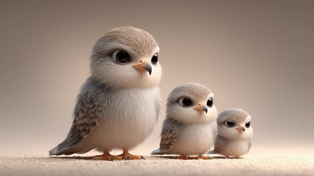 A Heartwarming Bird Family Full of Love and Happiness Together